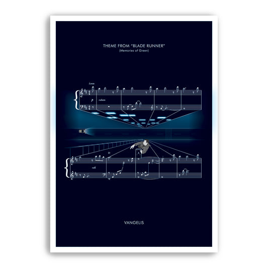 Blade Runner - Memories of Green - Theme by Vangelis - Movie Classics Poster - Movie Gift - Sheet Music Poster (Various Sizes)