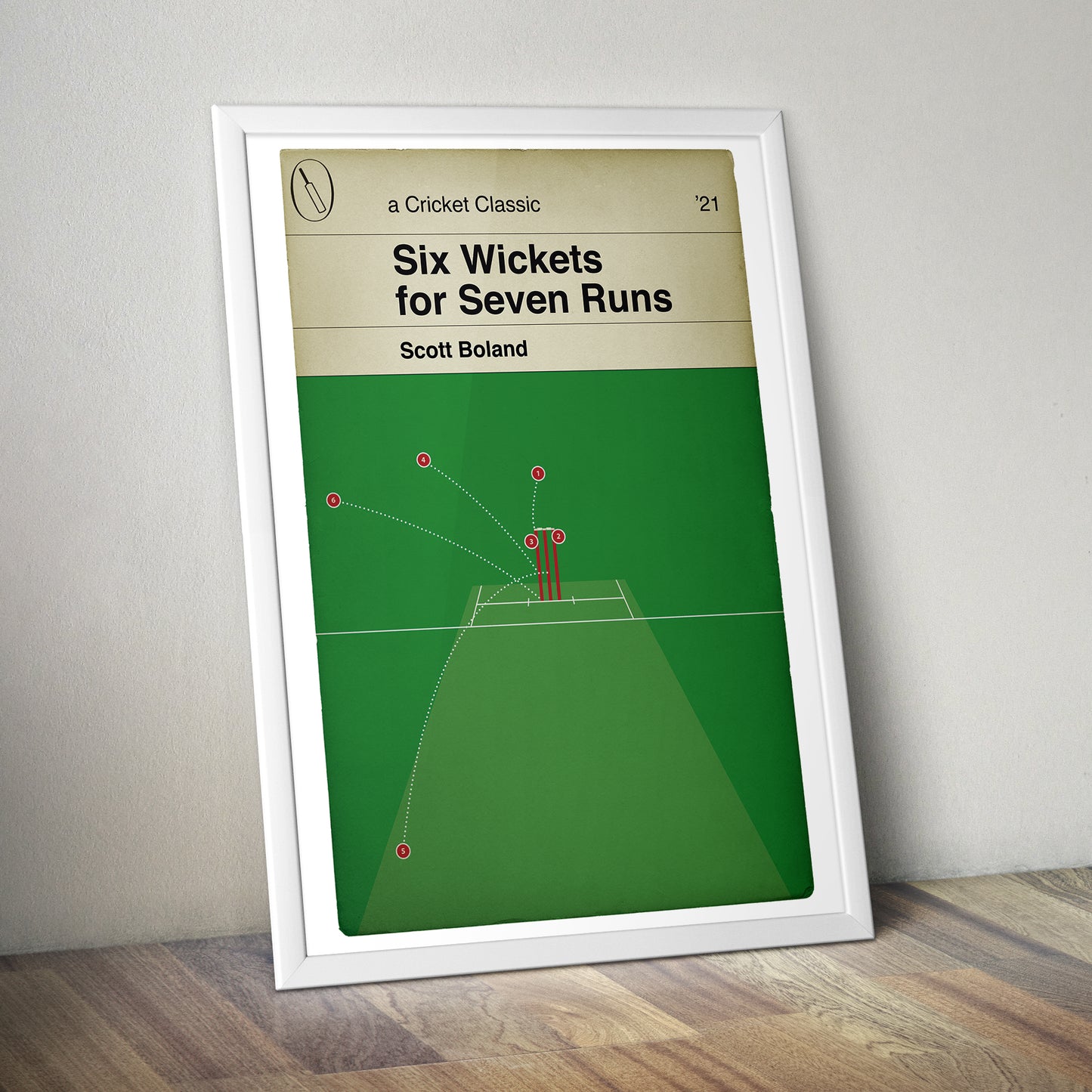 Scott Boland 6 wickets for 7 runs - England 68 All Out - Australia v England 2021 - Cricket Print - Book Cover Poster (Various Sizes)