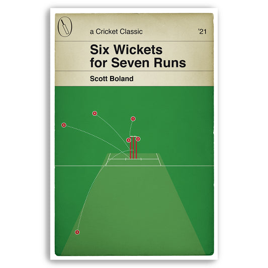 Scott Boland 6 wickets for 7 runs - England 68 All Out - Australia v England 2021 - Cricket Print - Book Cover Poster (Various Sizes)