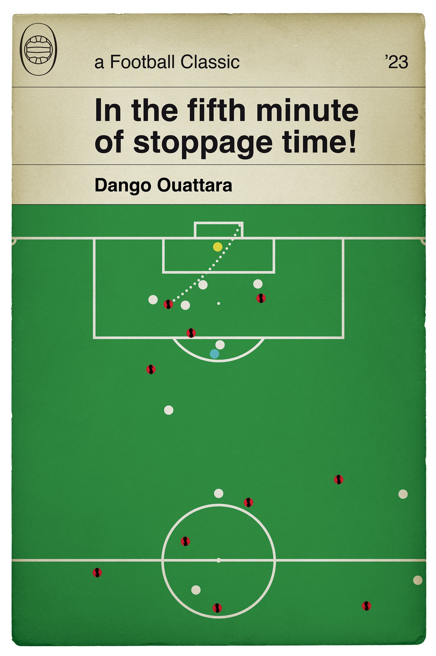 Bournemouth winner v Tottenham Hotspur 2023 - Dango Ouattara Goal - Spurs 2 Bournemouth 3 - Football Goal Book Cover Print (Various Sizes)