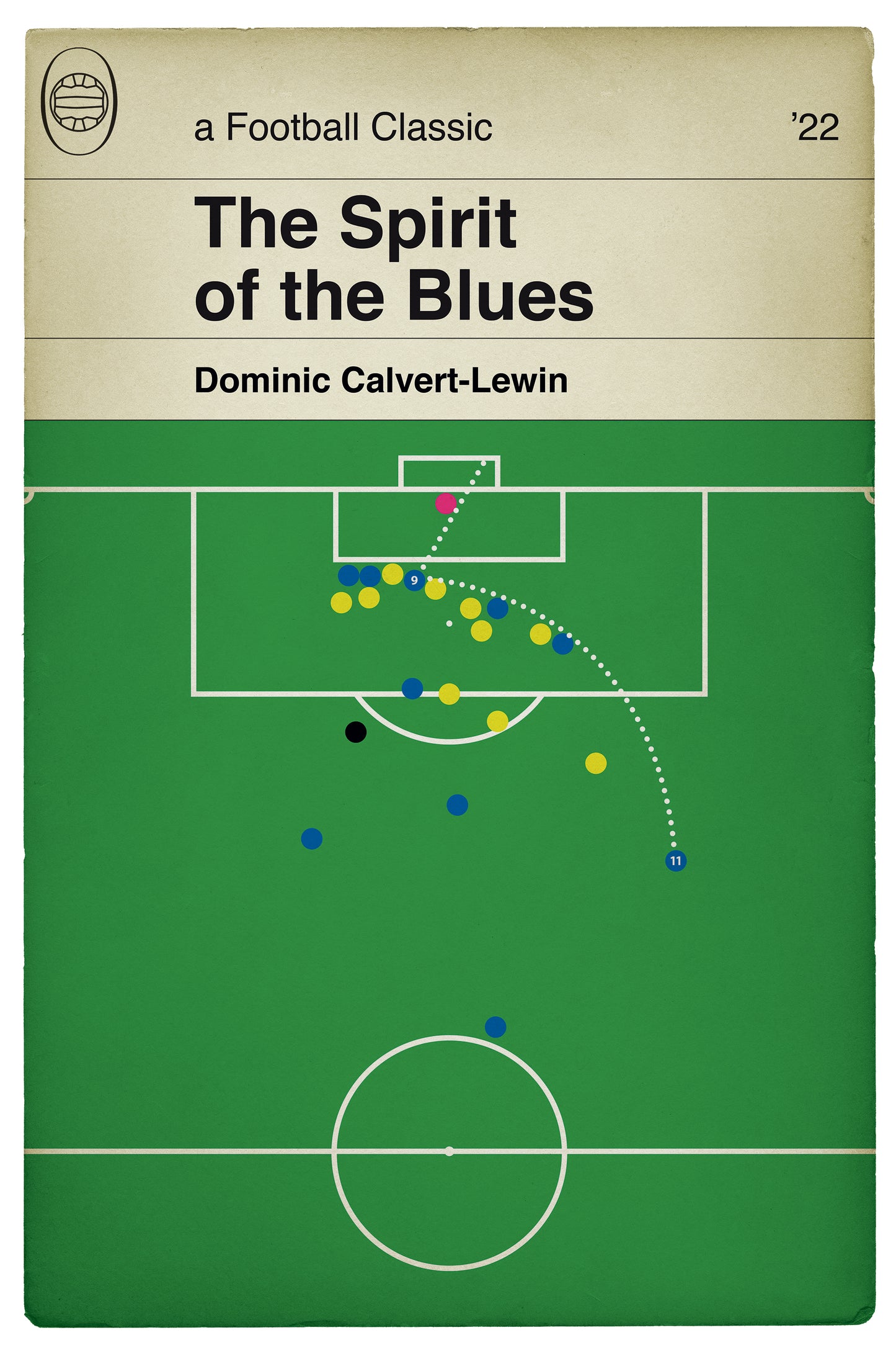 Dominic Calvert-Lewin Winner - Spirit of the Blues - Everton goal v Crystal Palace - Everton 3 Palace 2 - Book Cover Print (Various sizes)