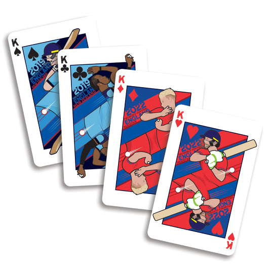 The Kings of White Ball Cricket - Set of four King Playing Cards - England Cricket - ODI World Cup 2019 and T20 World Cup 2022 - Card Size 56 x 86mm