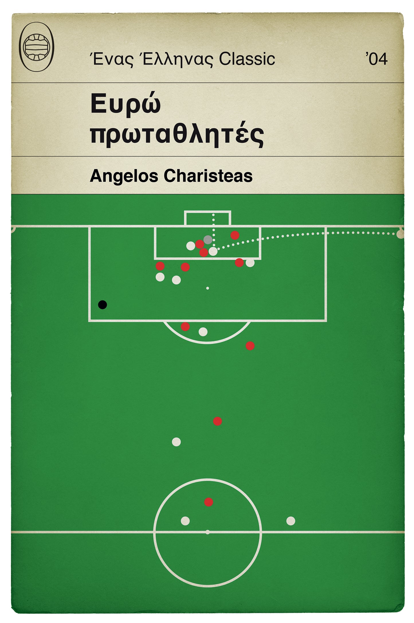 Greece Euro 2004 Winner - Angelos Charisteas Goal - Greece 1 Portugal 0 - Euro 2004 Final - Football Book Cover Poster (Various Sizes)