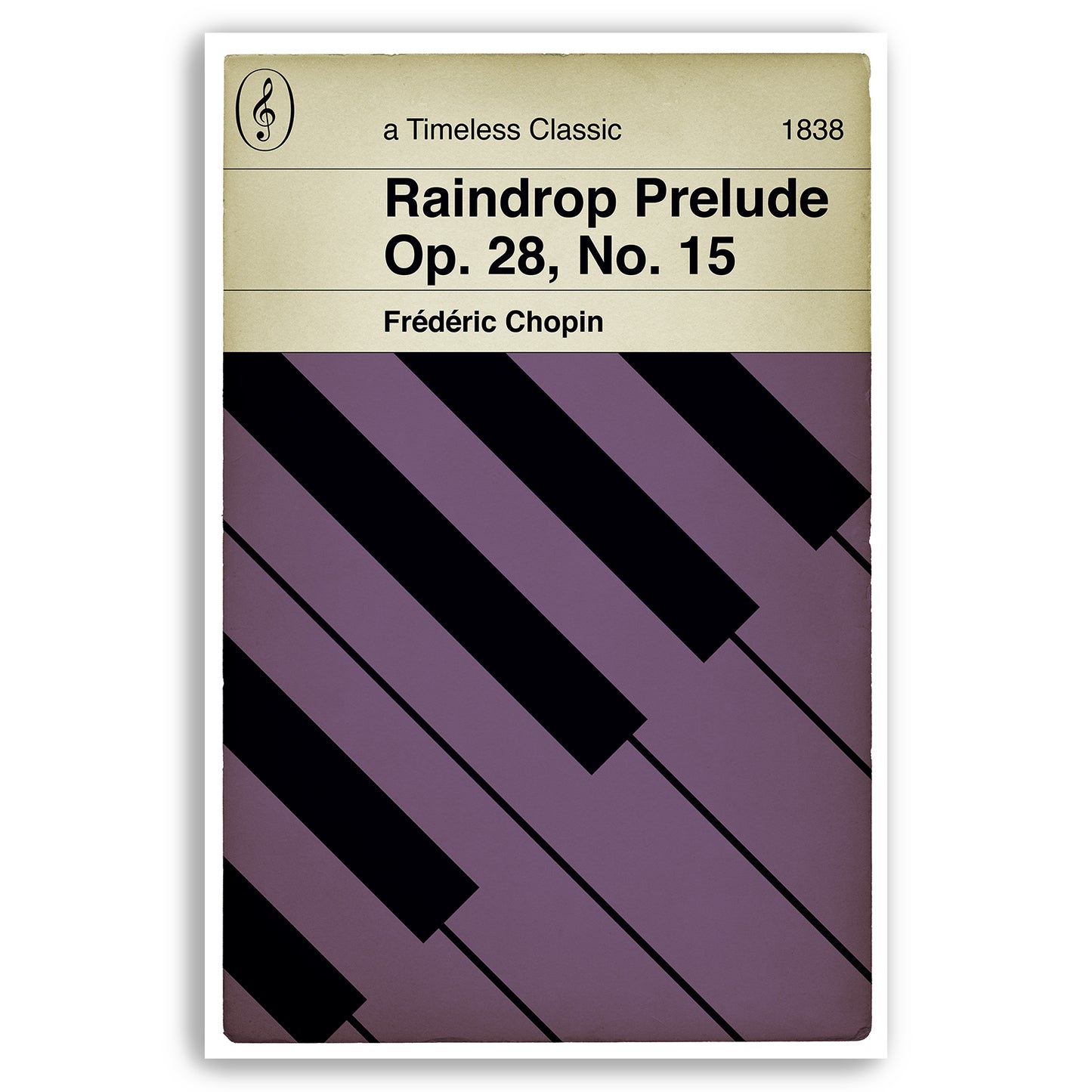 Frédéric Chopin - Raindrop Prelude - Op.28, No. 15, Timeless Classic - Classical Music - Book Cover Poster (Various sizes available)