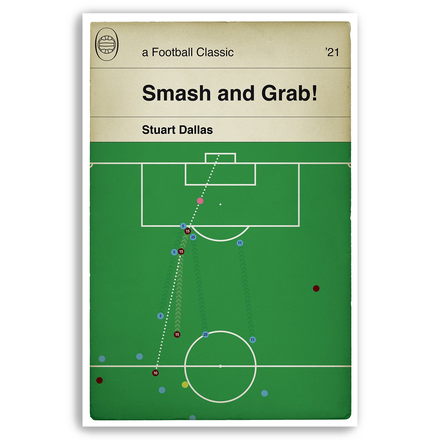 Leeds United winning goal v Manchester City - Stuart Dallas - Man City 1 Leeds Utd 2 - Book Cover Poster - Football Gift (Various Sizes)