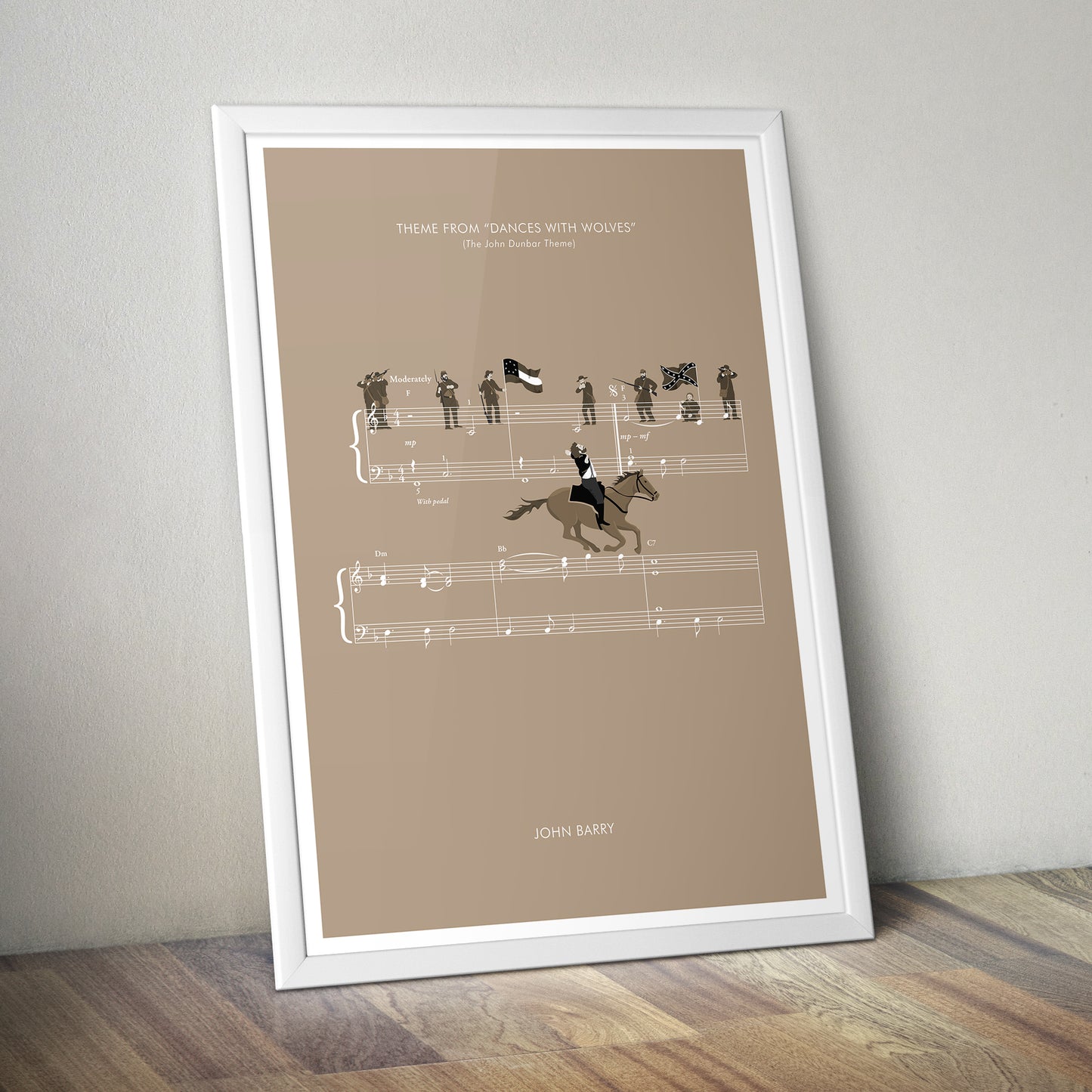 Theme from Dances with Wolves - ‘The John Dunbar Theme’ by John Barry - Movie Classics Poster - Soundtrack - Sheet Music Art (Various Sizes)