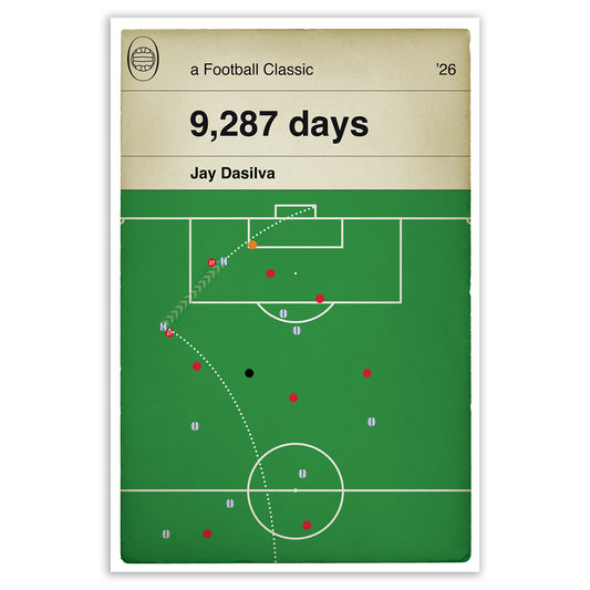 Jay Dasilva Winner - Nottingham Forest 0 Coventry City 1 - Sky Blues first top flight win in 9,287 days - Football Book Cover Goal Poster