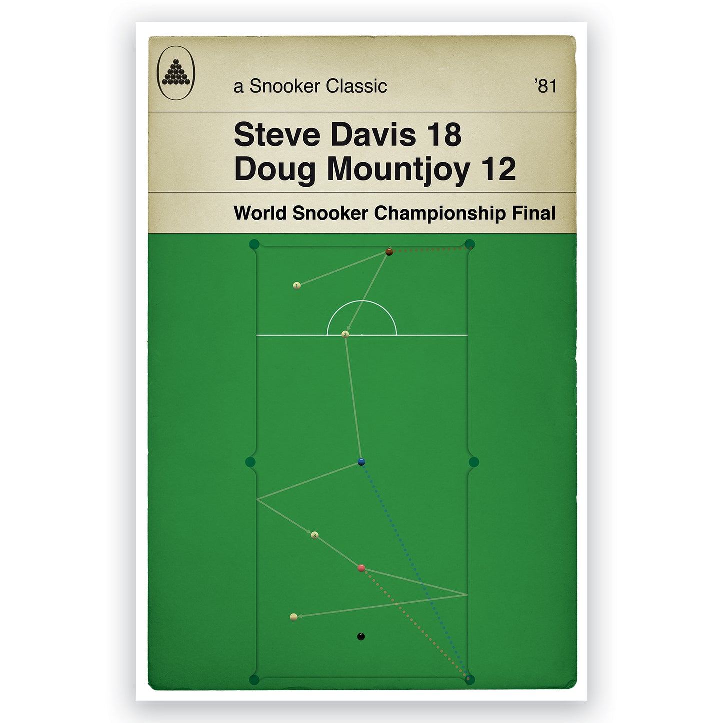 Steve Davis - World Snooker Champion 1981 - Final Winning Frame - Classic Book Cover Print (Various Sizes)