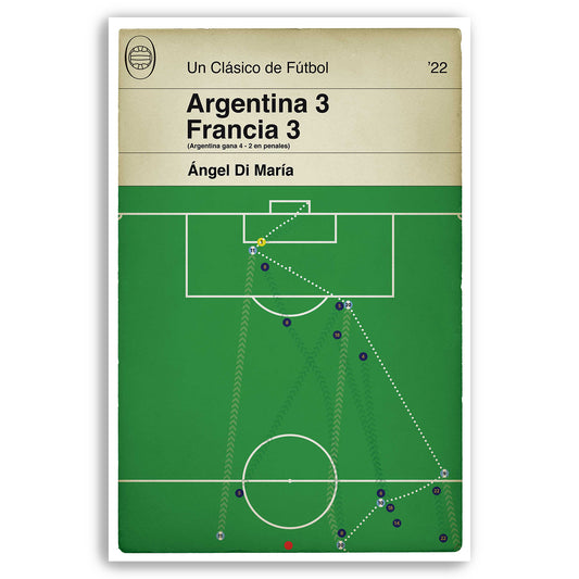 Argentina 3 France 3 - Angel Di Maria Goal - Scoreline Edition - World Cup Final 2022 - World Champions - Regalo de fútbol (Various Sizes)