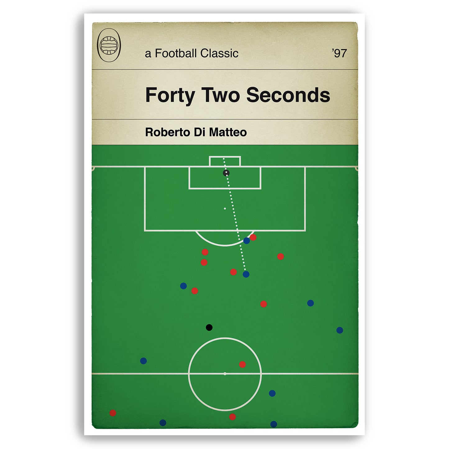 Chelsea Cup Final Goal v Middlesbrough in 1997 - Roberto Di Matteo - 42 seconds - Classic Book Cover Print - Football Gift (Various Sizes)