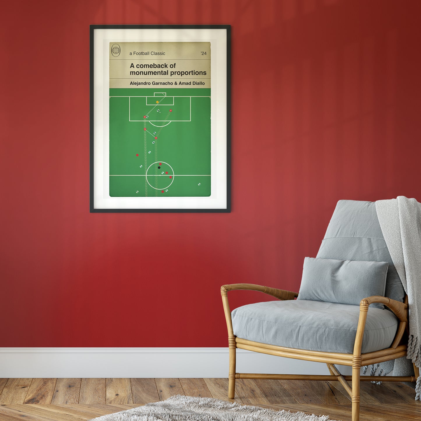 Amad Diallo Winner - Manchester United 4 Liverpool 3 - FA Cup Quarter Final 2024 - Garnacho Pass - Football Book Cover Print (Various Sizes)