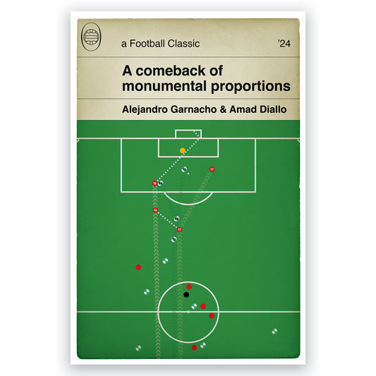 Amad Diallo Winner - Manchester United 4 Liverpool 3 - FA Cup Quarter Final 2024 - Garnacho Pass - Football Book Cover Print (Various Sizes)