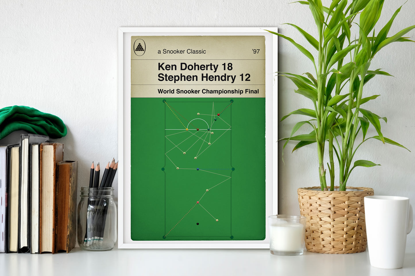 Ken Doherty - World Snooker Champion 1997 - Final Winning Frame - Classic Book Cover Print (Various Sizes)