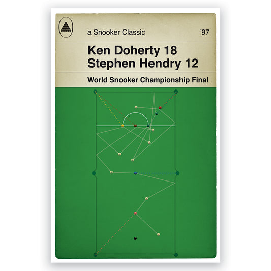 Ken Doherty - World Snooker Champion 1997 - Final Winning Frame - Classic Book Cover Print (Various Sizes)