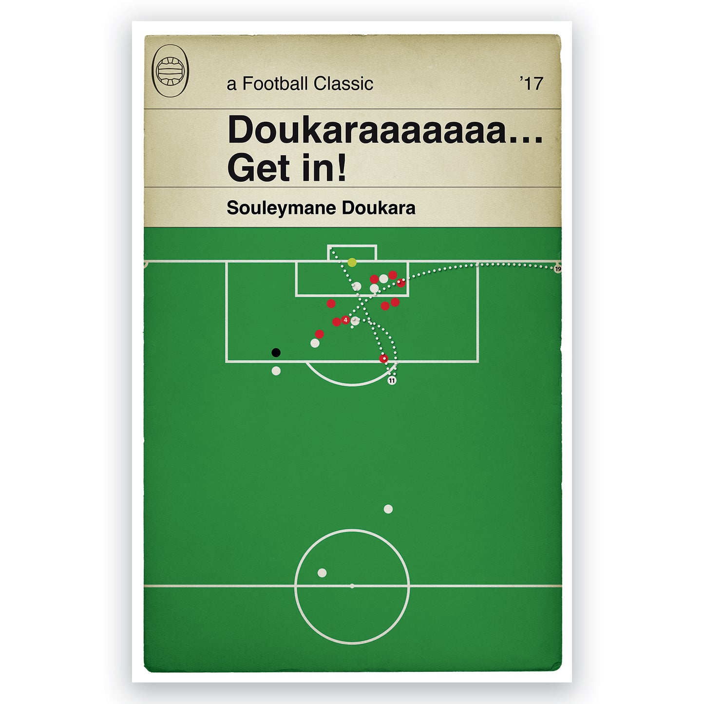 Souleymane Doukara Volley - Leeds United 2 Nottingham Forest 0 - Championship 2017 - Classic Book Cover Poster (Various Sizes)