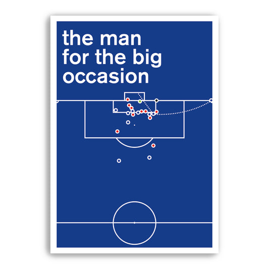 Didier Drogba equalising goal for Chelsea v Bayern Munich - Football Poster - Swiss Style Print - European Final 2012 (Various Sizes)