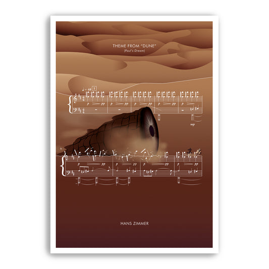 Theme from Dune - ‘Paul’s Dream’ by Hans Zimmer - SandWorm - Movie Classics Poster - Soundtrack Print - Sheet Music Art (Various Sizes)