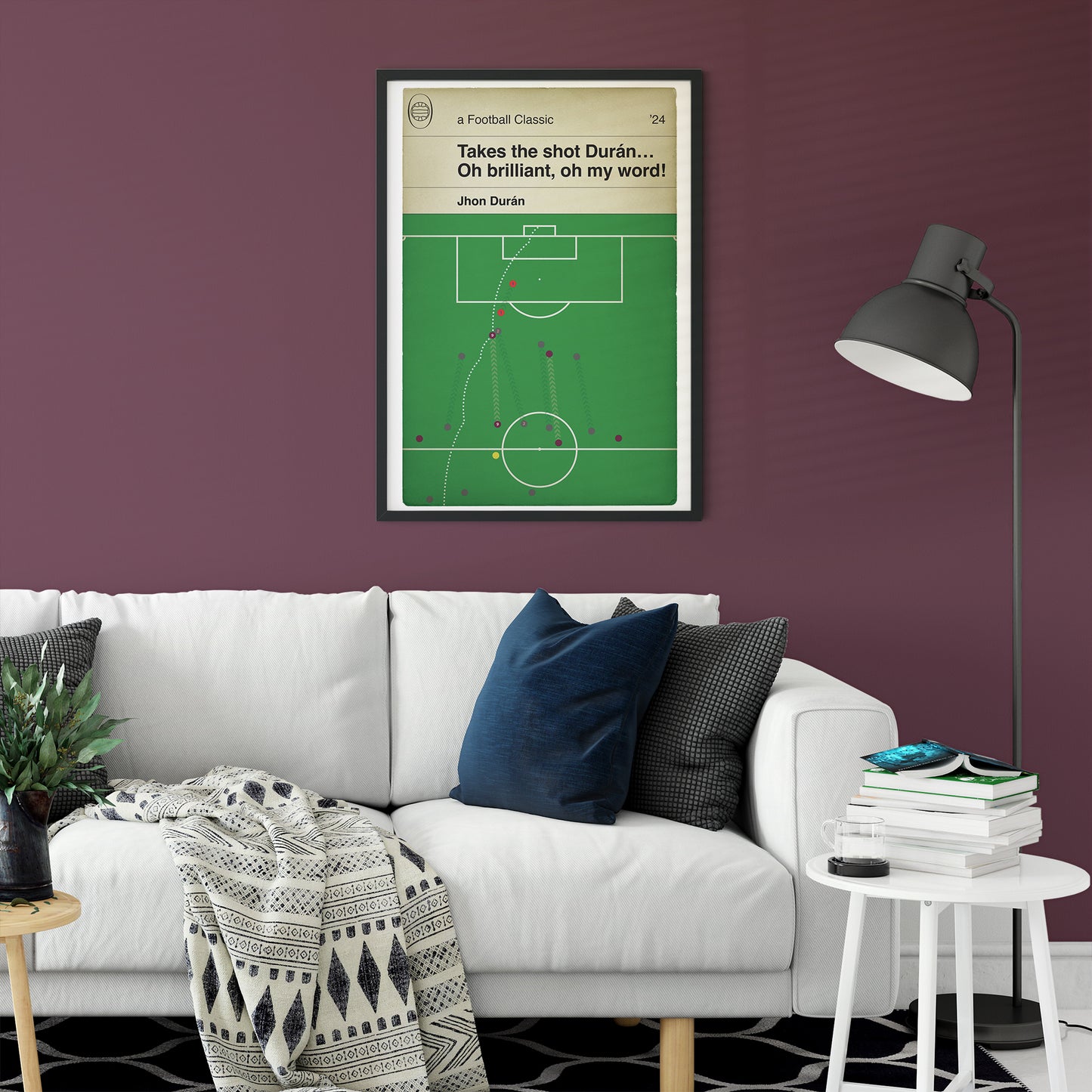 Aston Villa winner v Bayern Munich - Jhon Duran Goal - 2024 Champions League - Book Cover Goal Poster - Football Gift (Various Sizes)