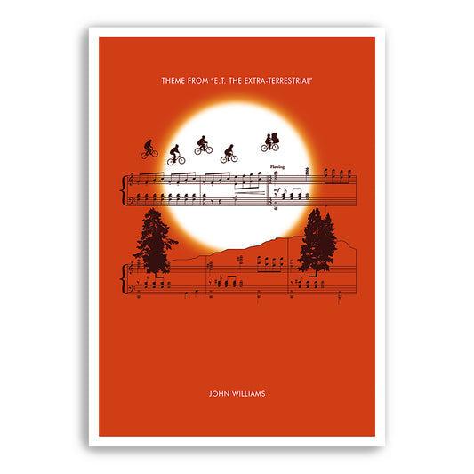 ET Sheet Music Print - Movie Classics Poster - Theme from E.T. The Extra-Terrestrial by John Williams - Soundtrack Poster (Various Sizes)