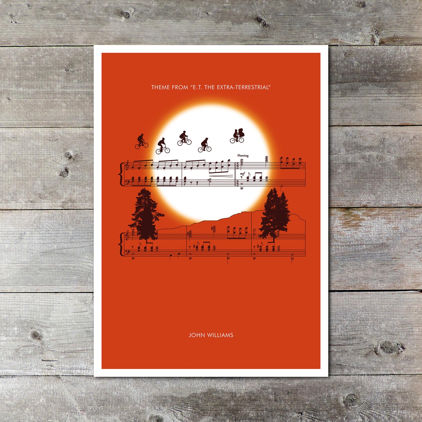 ET Sheet Music Print - Movie Classics Poster - Theme from E.T. The Extra-Terrestrial by John Williams - Soundtrack Poster (Various Sizes)