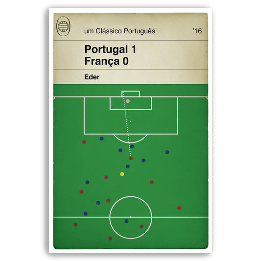 Portugal - Eder - Winning Goal v France - Euro 2016 Final - Classic Book Cover - Football Poster - Futebol Gift (Various Sizes)