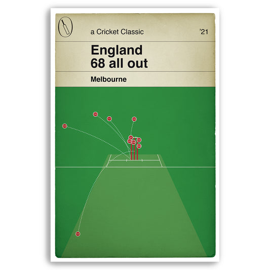 England 68 All Out - Australia win Ashes - Australia v England 2021 - Melbourne - Cricket Print - Classic Book Cover Poster (Various Sizes) Active