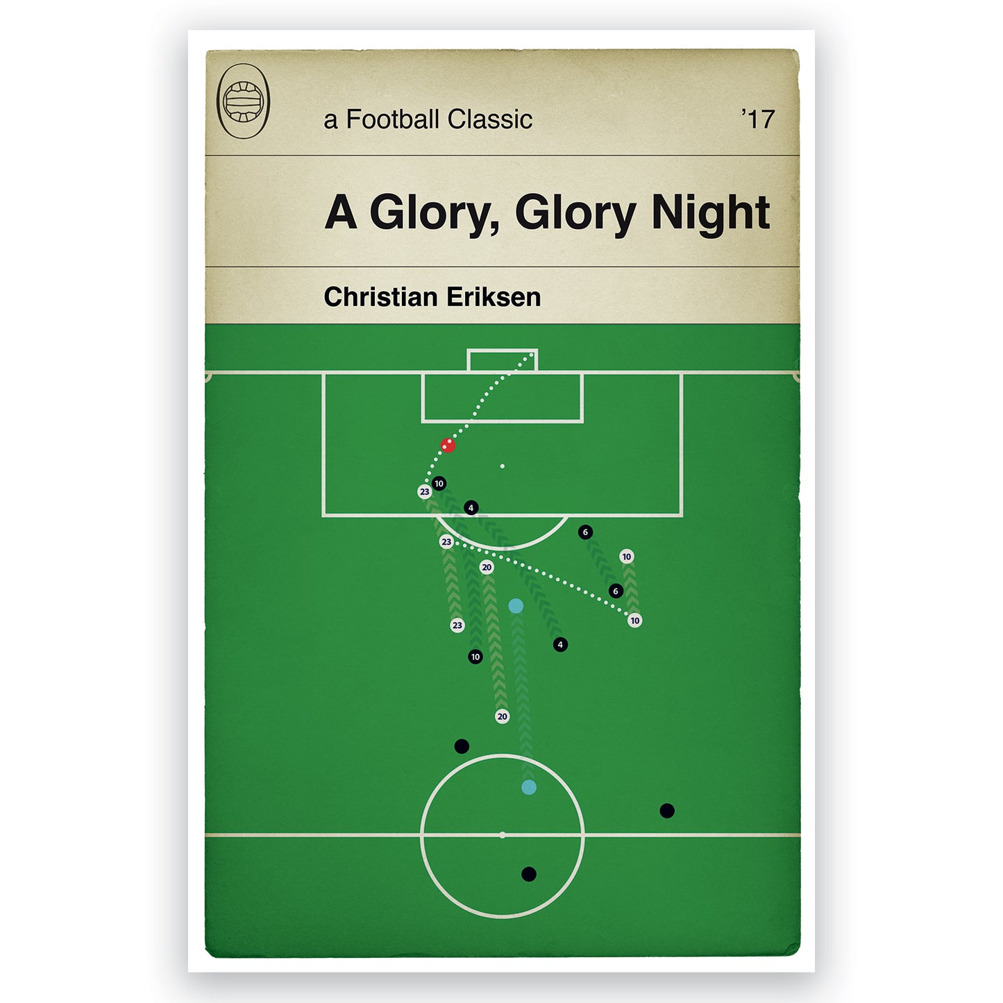 Tottenham Hotspur third goal v Real Madrid in 2017 - Christian Eriksen - Classic Book Cover Print - Gift for Football Fan (Various Sizes)