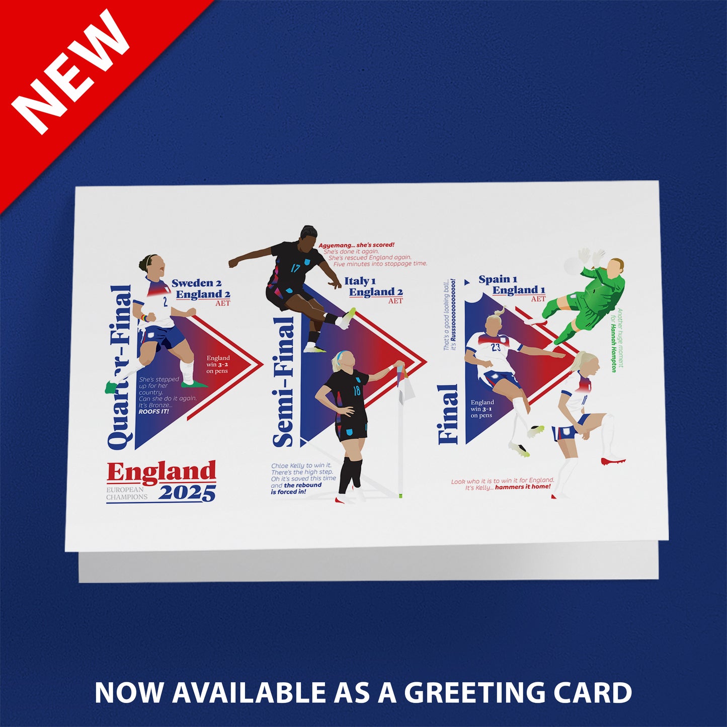 England European Champions 2025 - Iconic Moments - Women's Euro 2025 - Postcard, Poster, Greeting Card (Various Sizes)