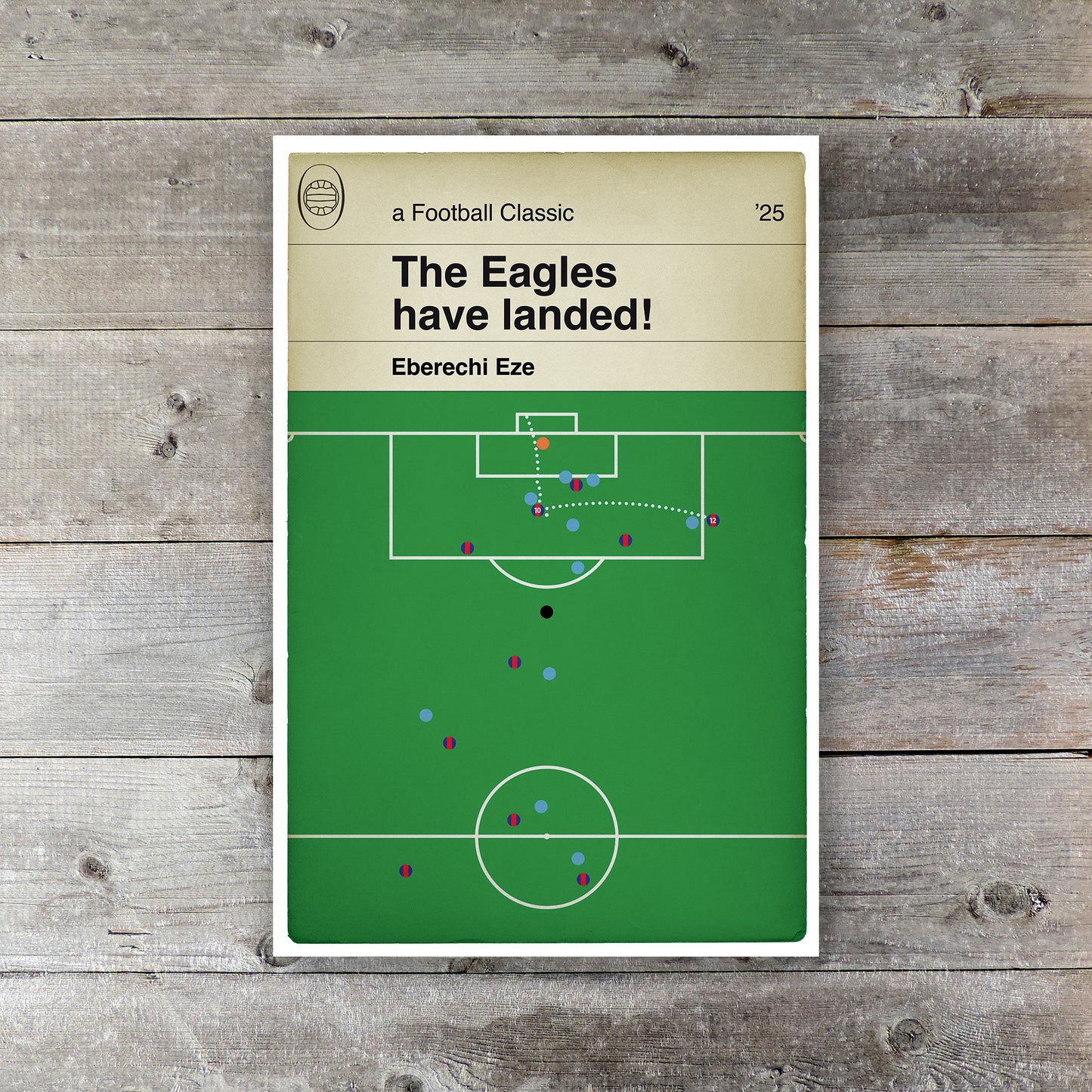 Eberechi Eze Winner - Crystal Palace 1 Man City 0 - FA Cup Final 2025 - Gift for Eagles Fan - Classic Book Cover Goal Print (Various Sizes)