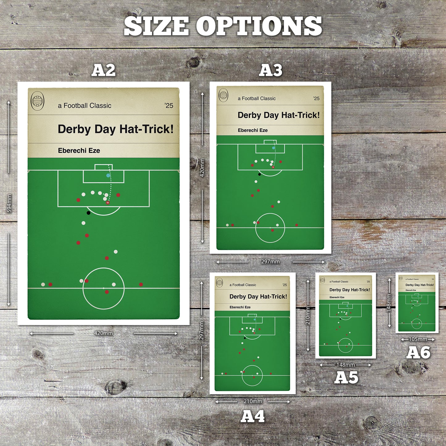 Eberechi Eze Hat-Trick Goal Poster: Arsenal 4 Spurs 1 - Premier League 2025