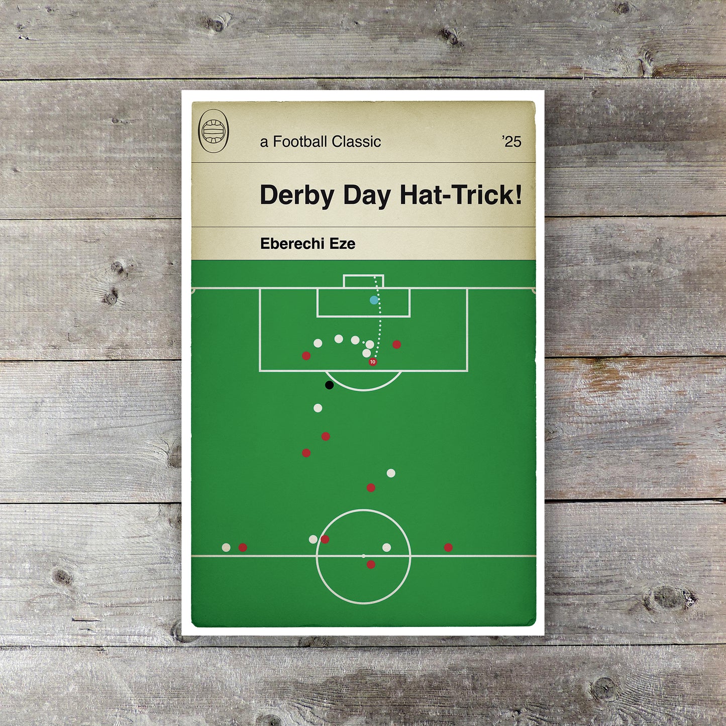 Eberechi Eze Hat-Trick Goal Poster: Arsenal 4 Spurs 1 - Premier League 2025