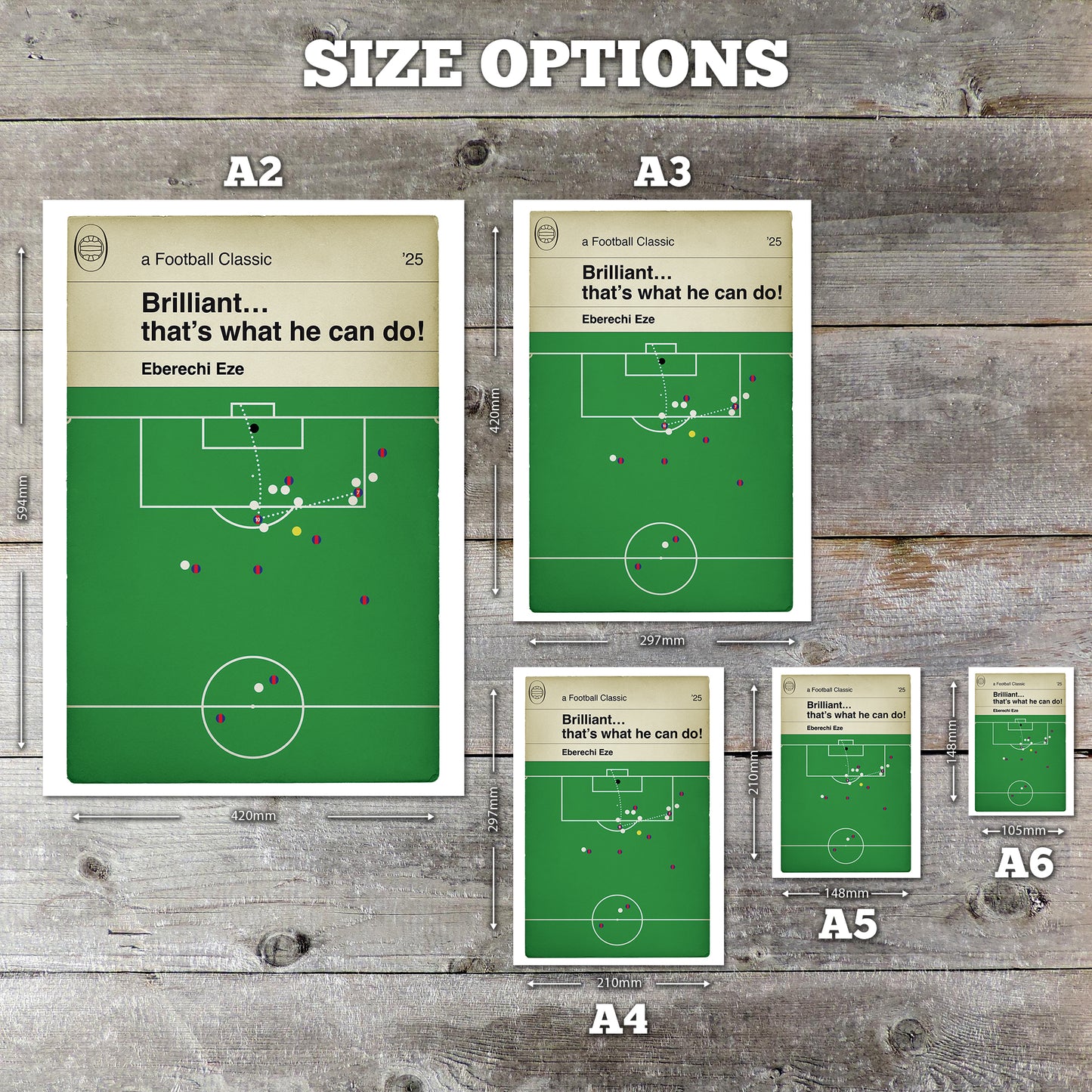 Eberechi Eze Goal - Crystal Palace 3 Aston Villa 0 - FA Cup Semi-Final 2025 - Classic Book Cover Print (Various Sizes)