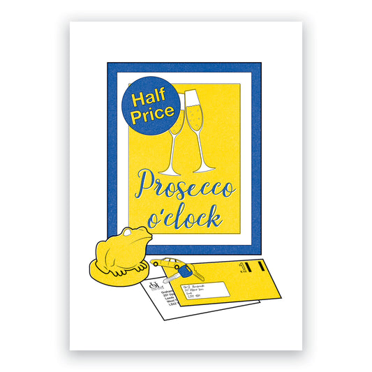 Illustrative Song Lyric Poster - Alternative Indie Rock Music - Fixer Upper - Post Punk - Prosecco o'clock poster - Various sizes