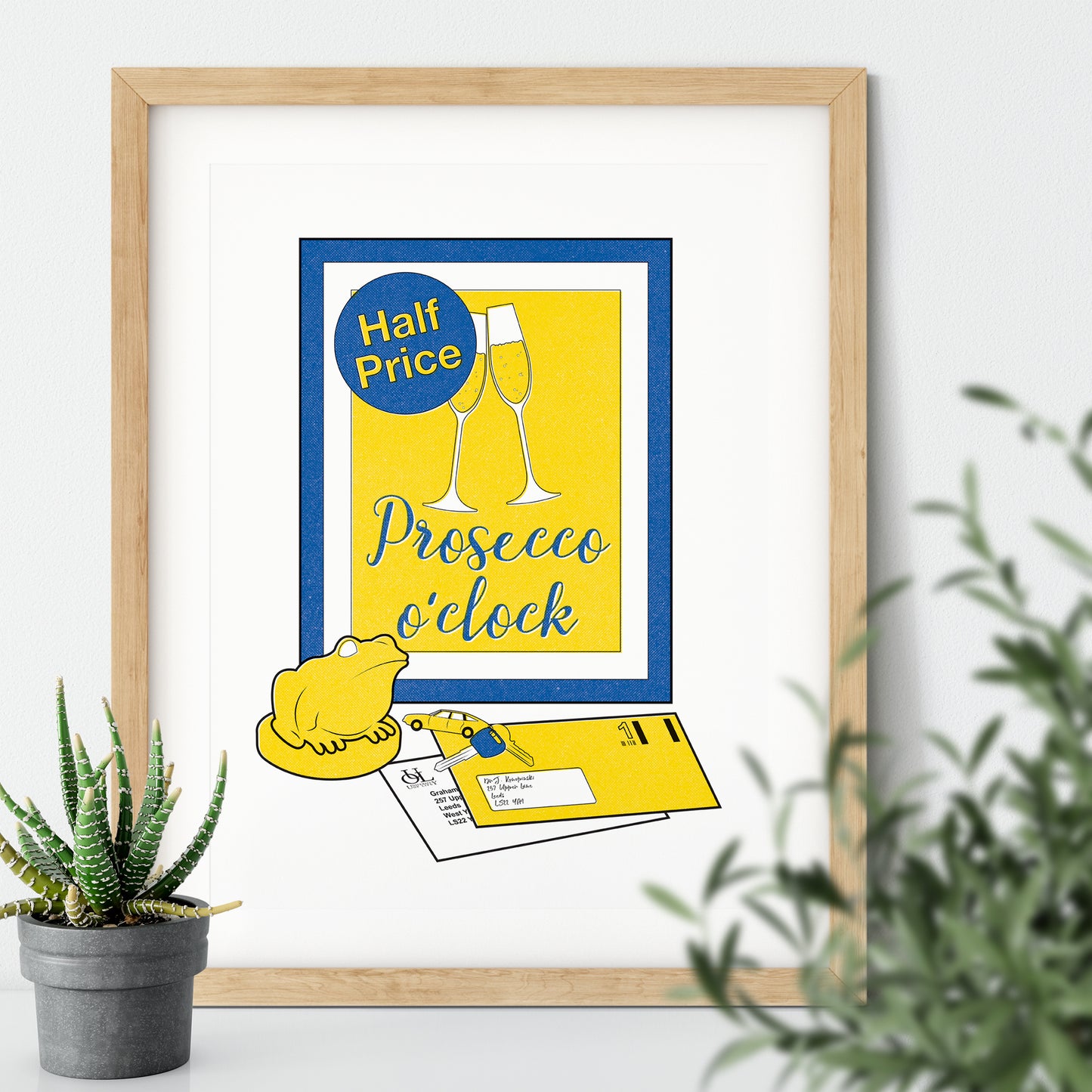 Illustrative Song Lyric Poster - Alternative Indie Rock Music - Fixer Upper - Post Punk - Prosecco o'clock poster - Various sizes