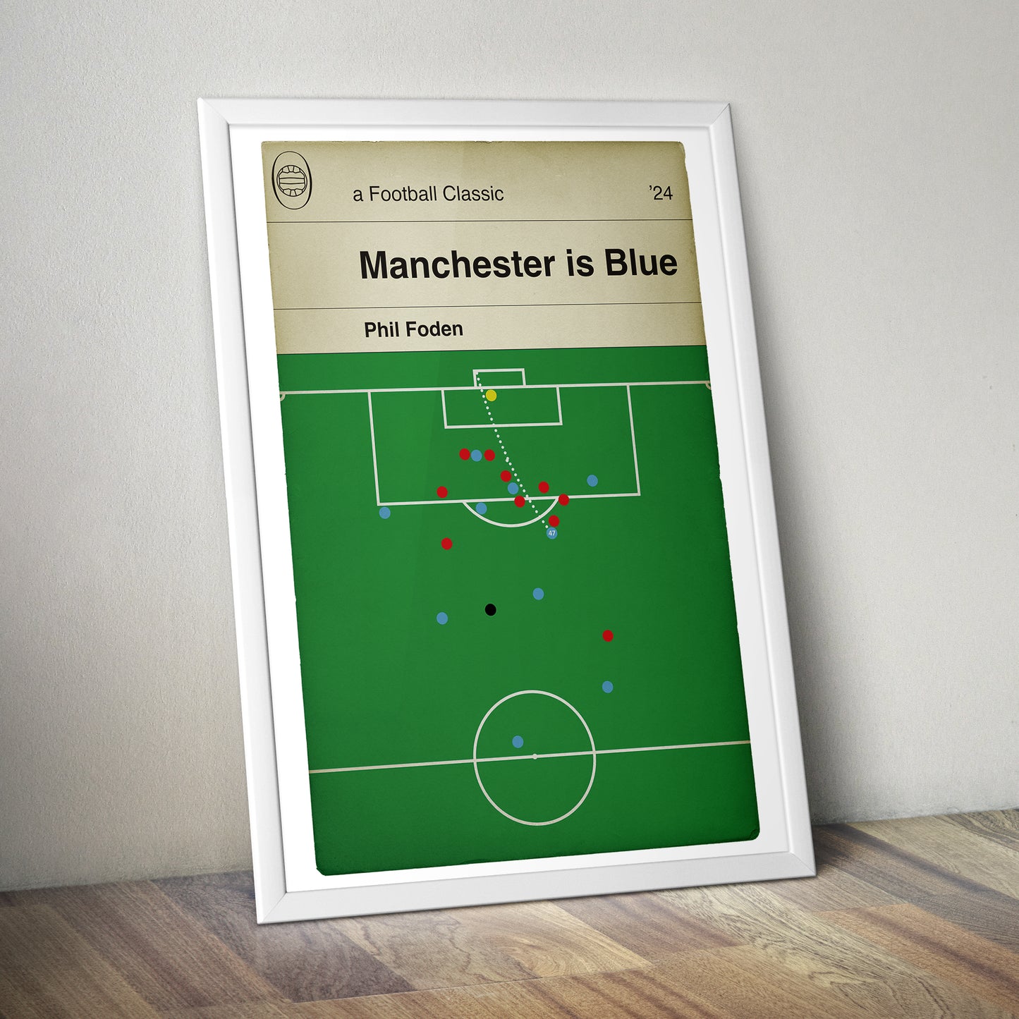 Phil Foden Goal v Manchester United in 2024 - Manchester City 3 Man Utd 1 - Book Cover Print - Football Gift (Various Sizes)