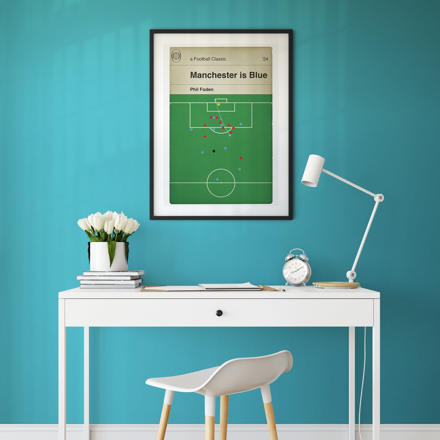 Phil Foden Goal v Manchester United in 2024 - Manchester City 3 Man Utd 1 - Book Cover Print - Football Gift (Various Sizes)