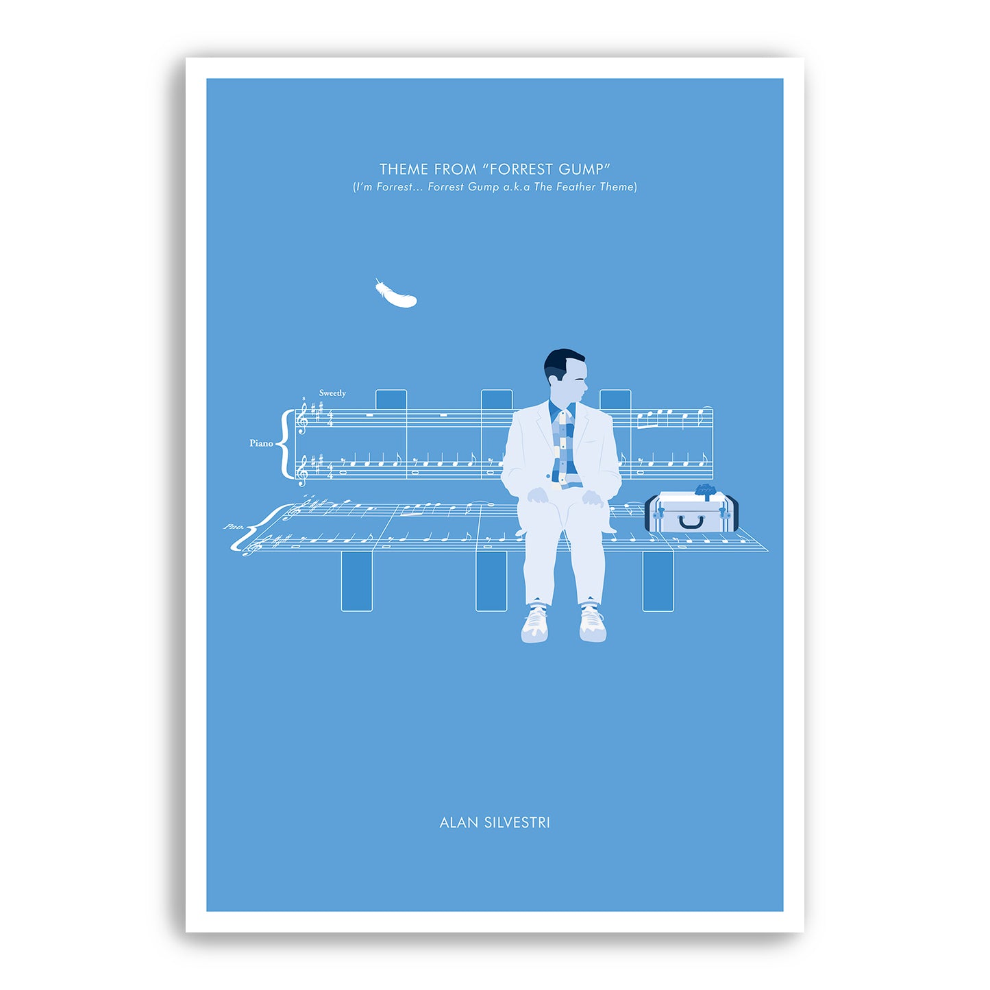 Forrest Gump - Theme by Alan Silvestri - I'm Forrest... Forrest Gump a.k.a The Feather Theme - Movie Classics Poster (Various Sizes)