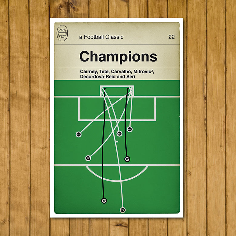 All Seven Fulham goals v Luton Town - Fulham Champions - Championship 2022 - Classic Book Cover Print - Football Gift (Various Sizes)