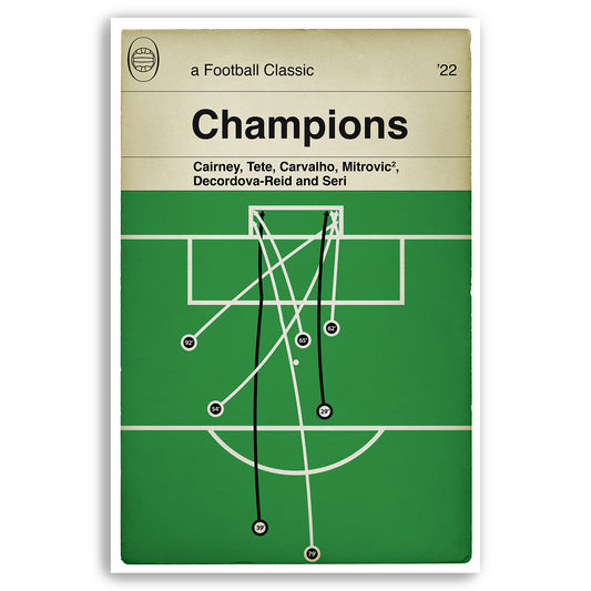 All Seven Fulham goals v Luton Town - Fulham Champions - Championship 2022 - Classic Book Cover Print - Football Gift (Various Sizes)