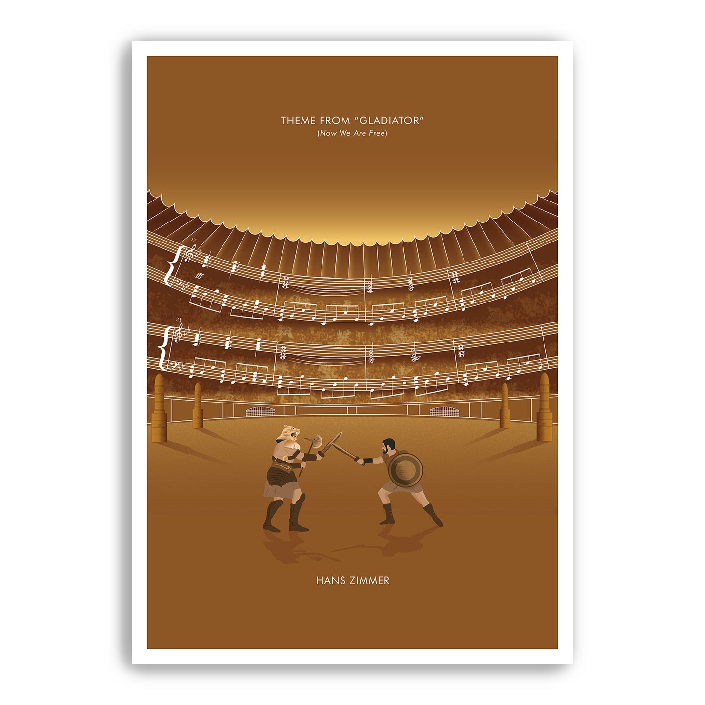 Gladiator - ‘Now We Are Free’ by Hans Zimmer - Movie Classics Poster - Soundtrack Print - Sheet Music Art (Various Sizes)