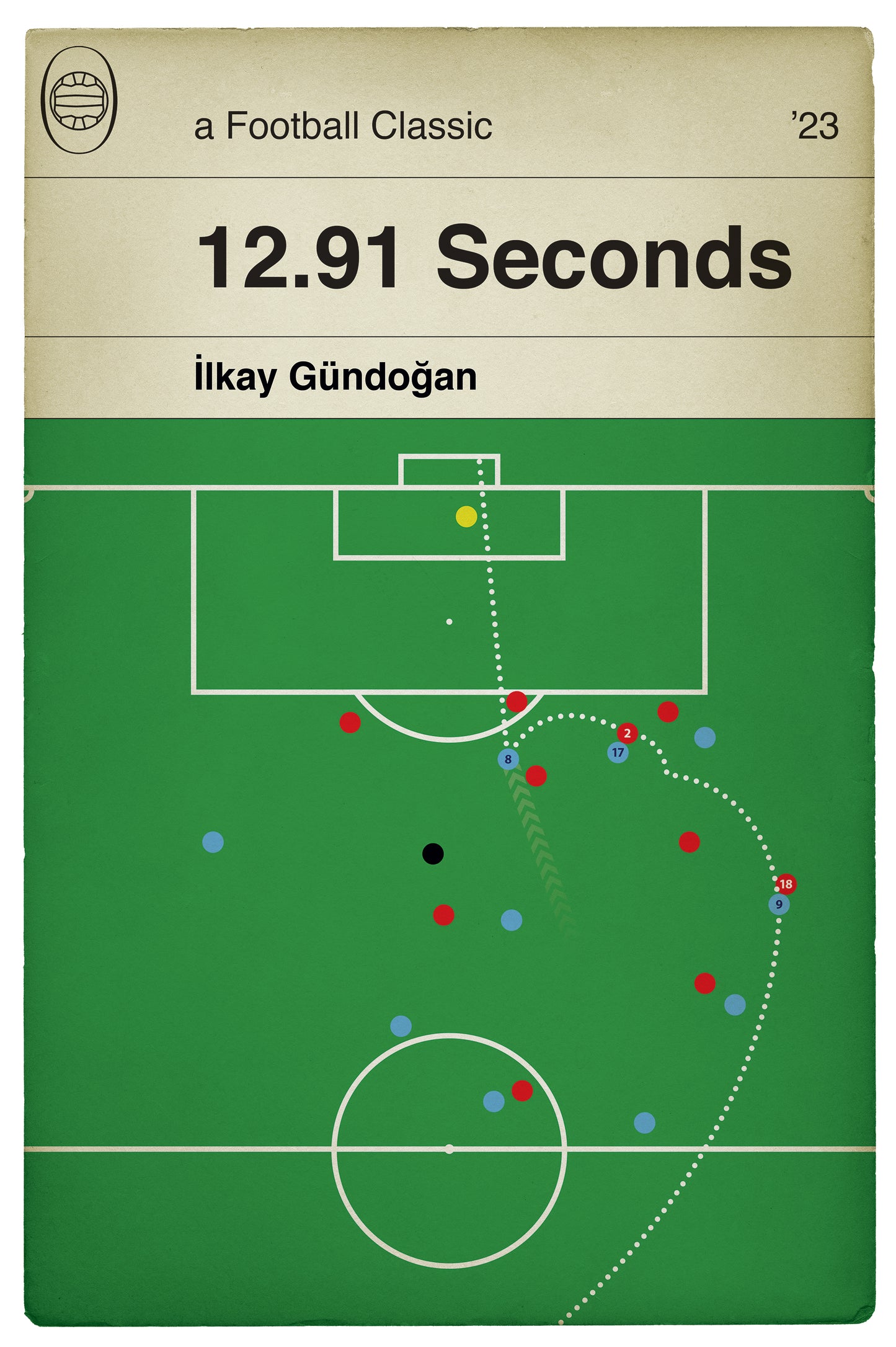 Manchester City goal v Manchester United - Ilkay Gundogan Goal - FA Cup Final 2023 - Man City 2 Man Utd 1 - Book Cover Print (Various Sizes)