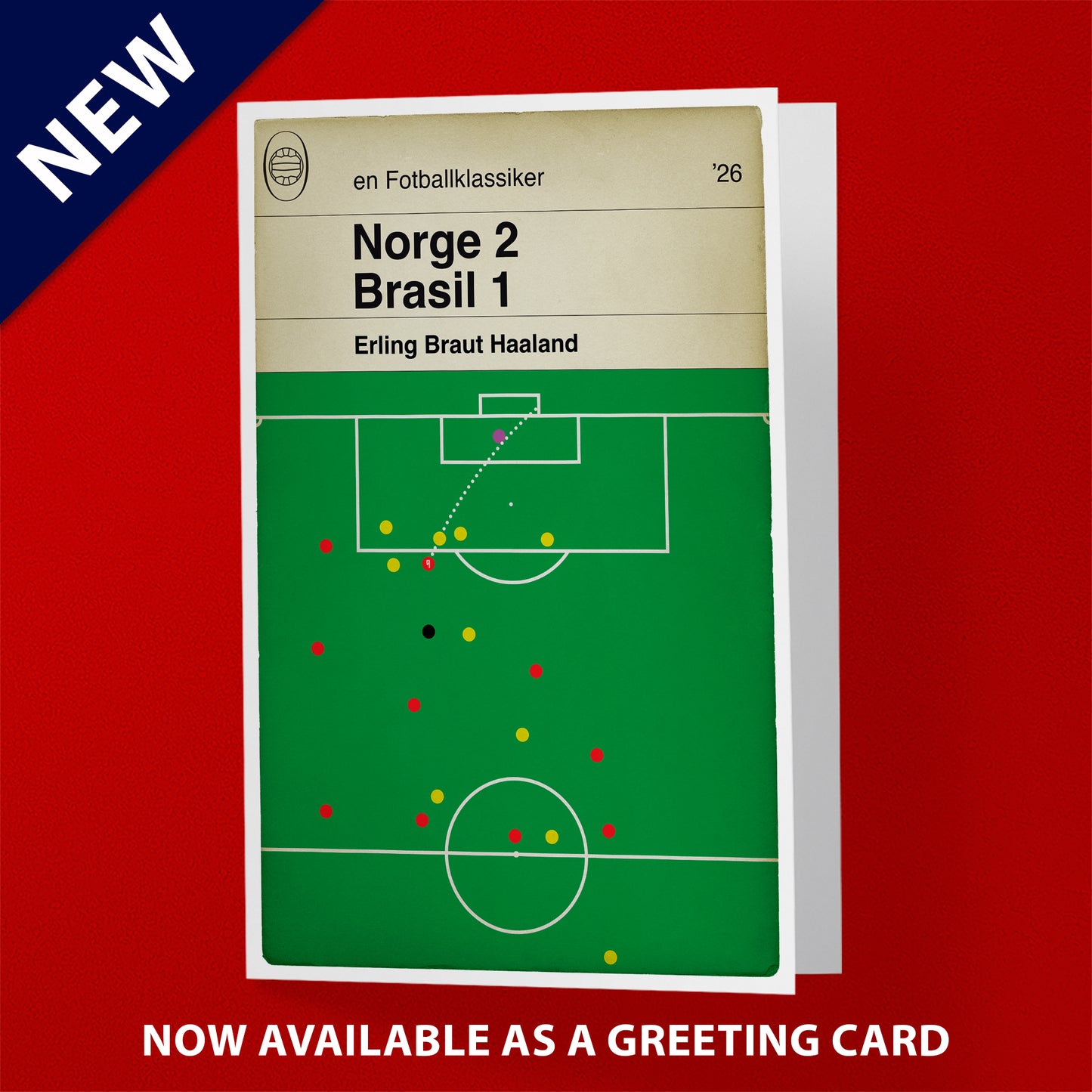 Erling Braut Haaland Goal Poster: Norge 2 Brasil 1 - 2026 World Cup - Football Fan Art