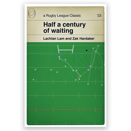 Leigh Leopards 12 St Helens 10 - Zak Hardaker Try - Challenge Cup Semi Final 2023 - Rugby League Poster _ Book Cover Print (Various Sizes)