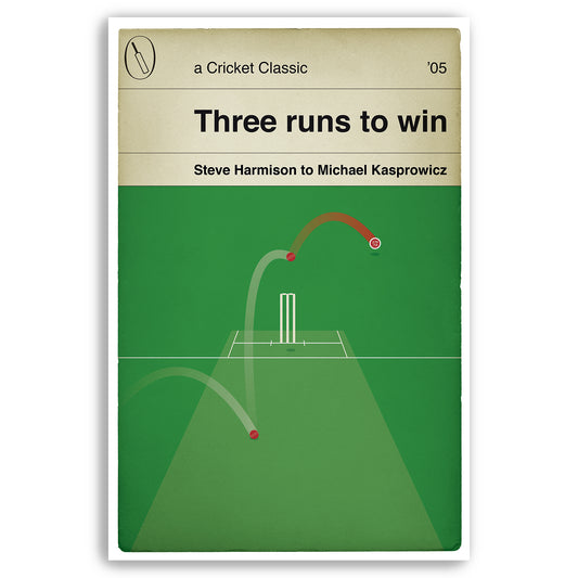 England v Australia 2005 - Harmison to Kasprowicz - Winning wicket - 3 runs to win - Edgbaston - Second Test - Cricket Print (Various Sizes)