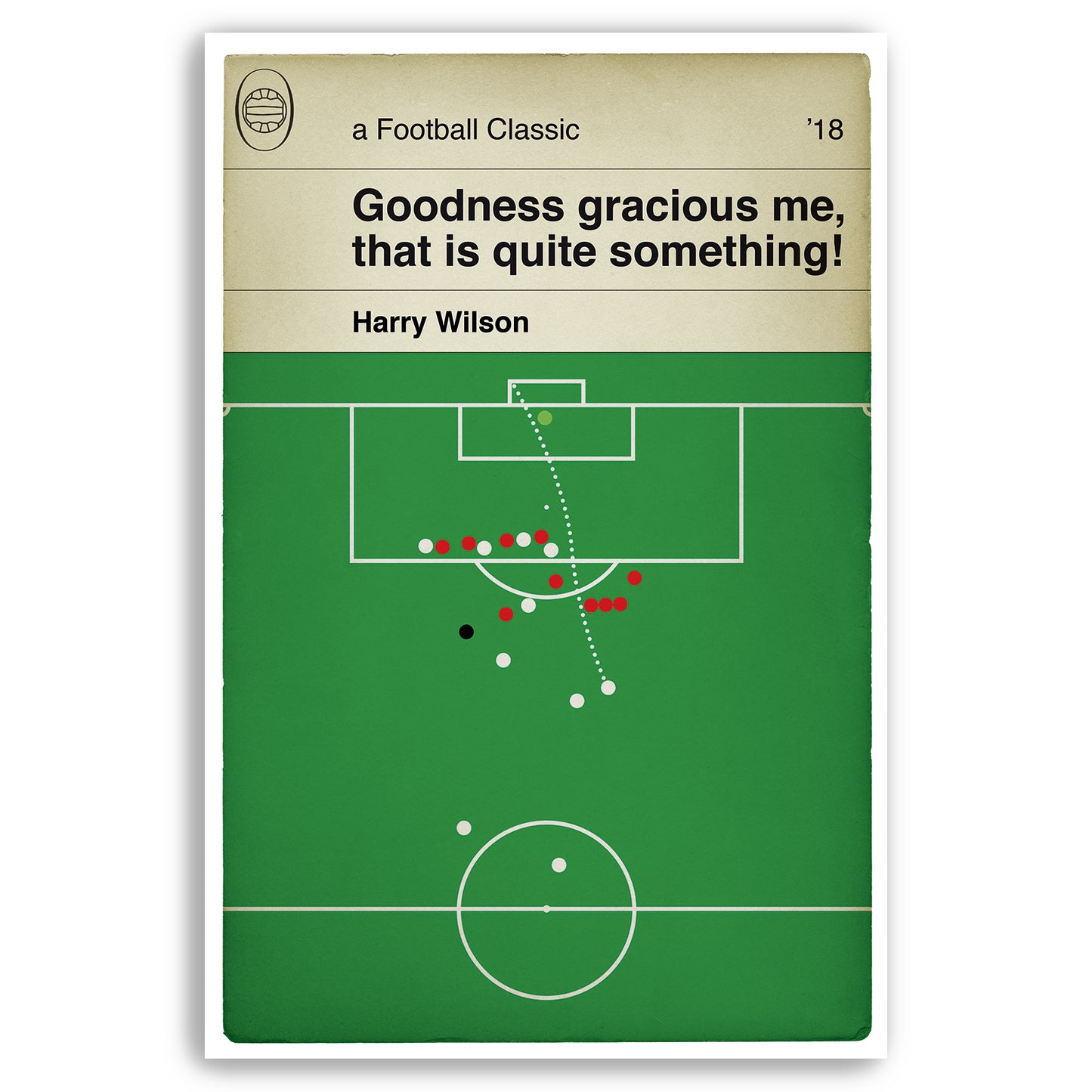 Harry Wilson goal for Derby County v Manchester United - League Cup 2018 - Classic Book Cover Print - Football Gift (Various Sizes)