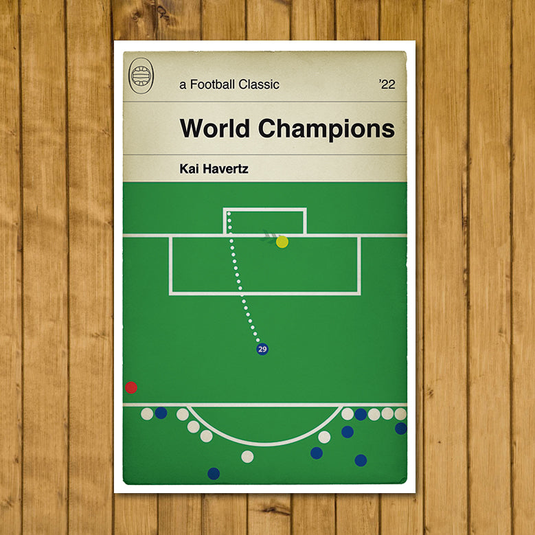 Chelsea 2 Palmeiras 1 - Kai Havertz winning penalty - Club World Cup Final 2022 - Chelsea World Champions - Book Cover Print (Various Sizes)