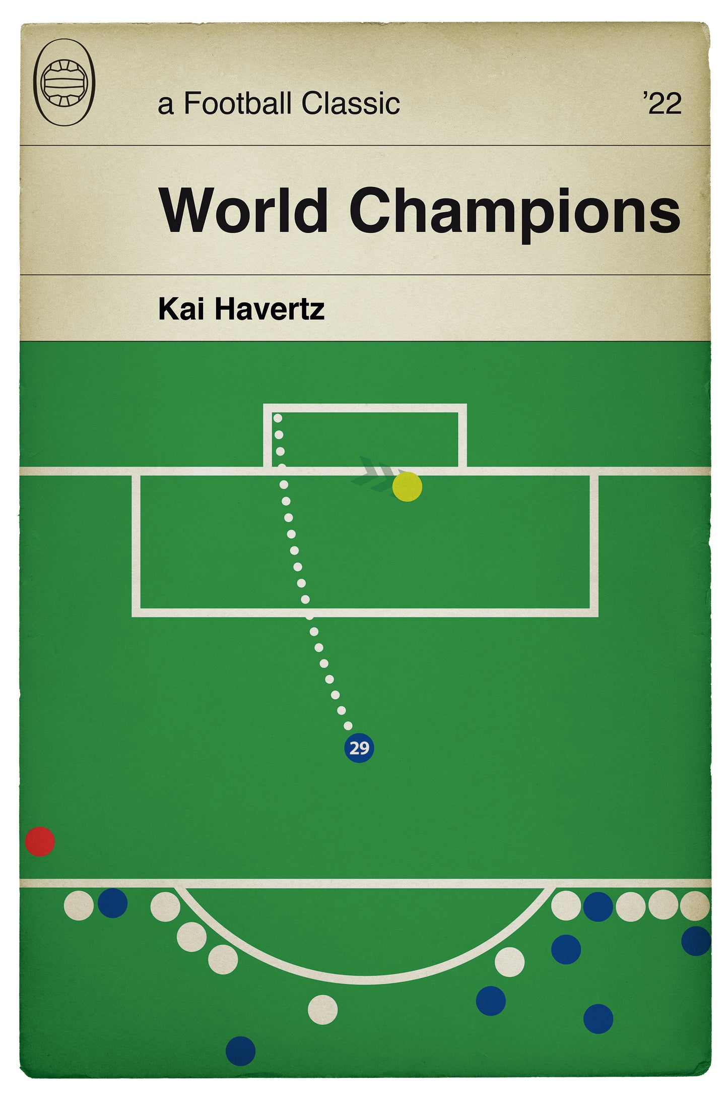 Chelsea 2 Palmeiras 1 - Kai Havertz winning penalty - Club World Cup Final 2022 - Chelsea World Champions - Book Cover Print (Various Sizes)