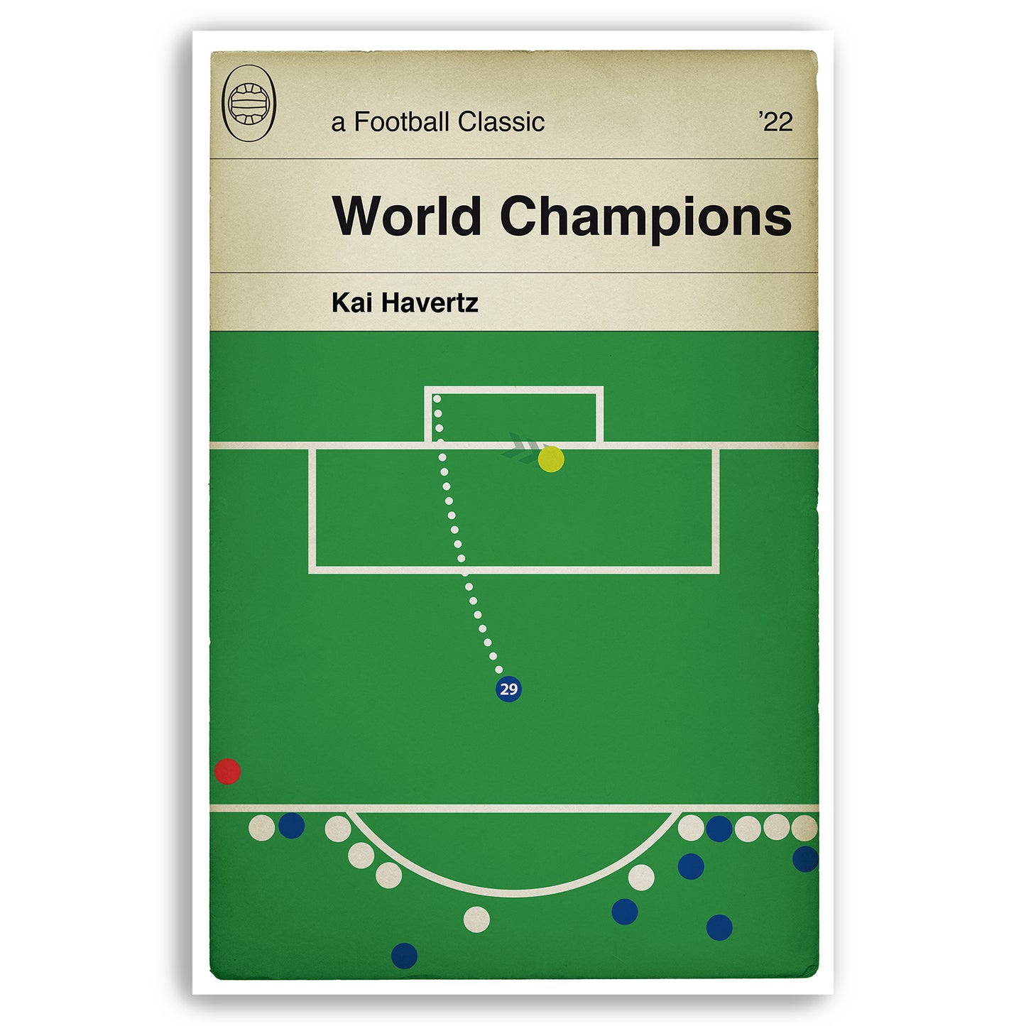 Chelsea 2 Palmeiras 1 - Kai Havertz winning penalty - Club World Cup Final 2022 - Chelsea World Champions - Book Cover Print (Various Sizes)