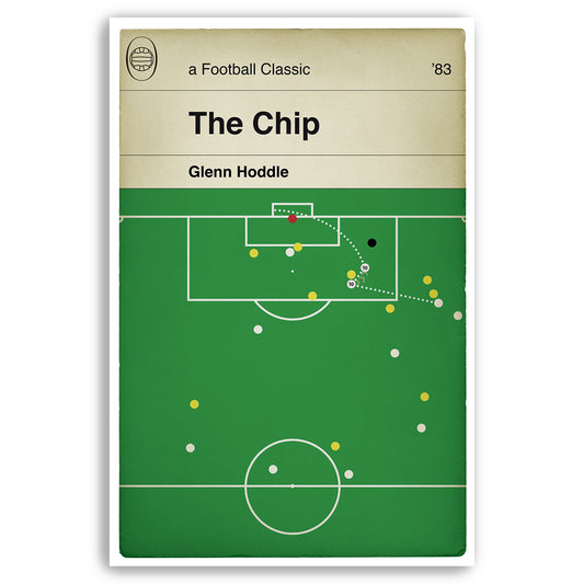 Glenn Hoddle Chip for Tottenham Hotspur v Watford in 1983 - Classic Goal Book Cover Poster - Gift for Football Fan (Various Sizes)