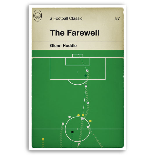 Glenn Hoddle Farewell Goal for Tottenham Hotspur v Oxford United in 1987 - Classic Book Cover Poster - Football Gift (Various Sizes)